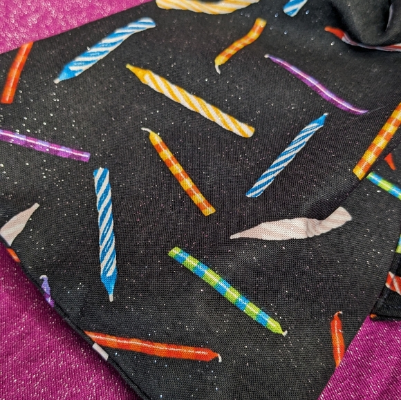 Reusable Sparkle Birthday Candle Drawstring Giftbag- Fabric Ribbon - Picture 5 of 5